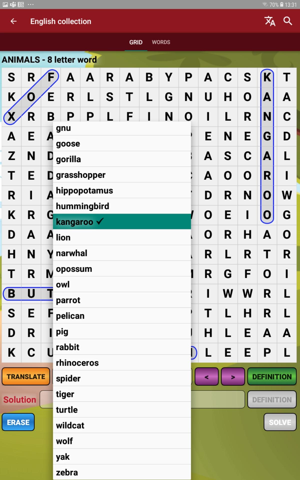 Word Search & Definition (LX)