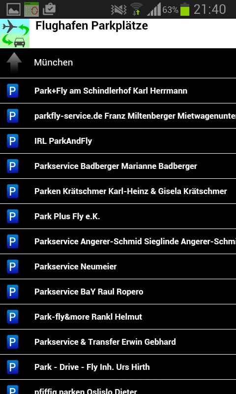 Flughafen Parken (Verzeichnis)