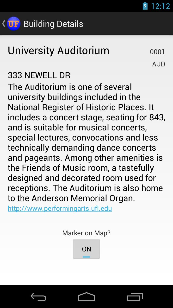 University of Florida (UF) Map