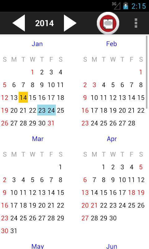TW Event Calendar 2015