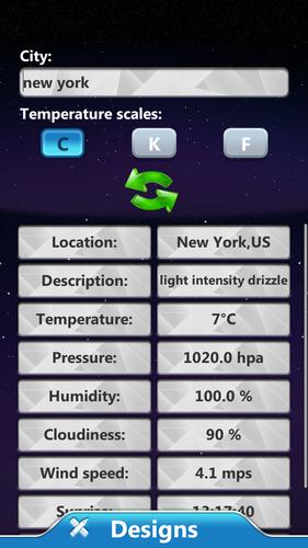 Stars Weather Clock Widget