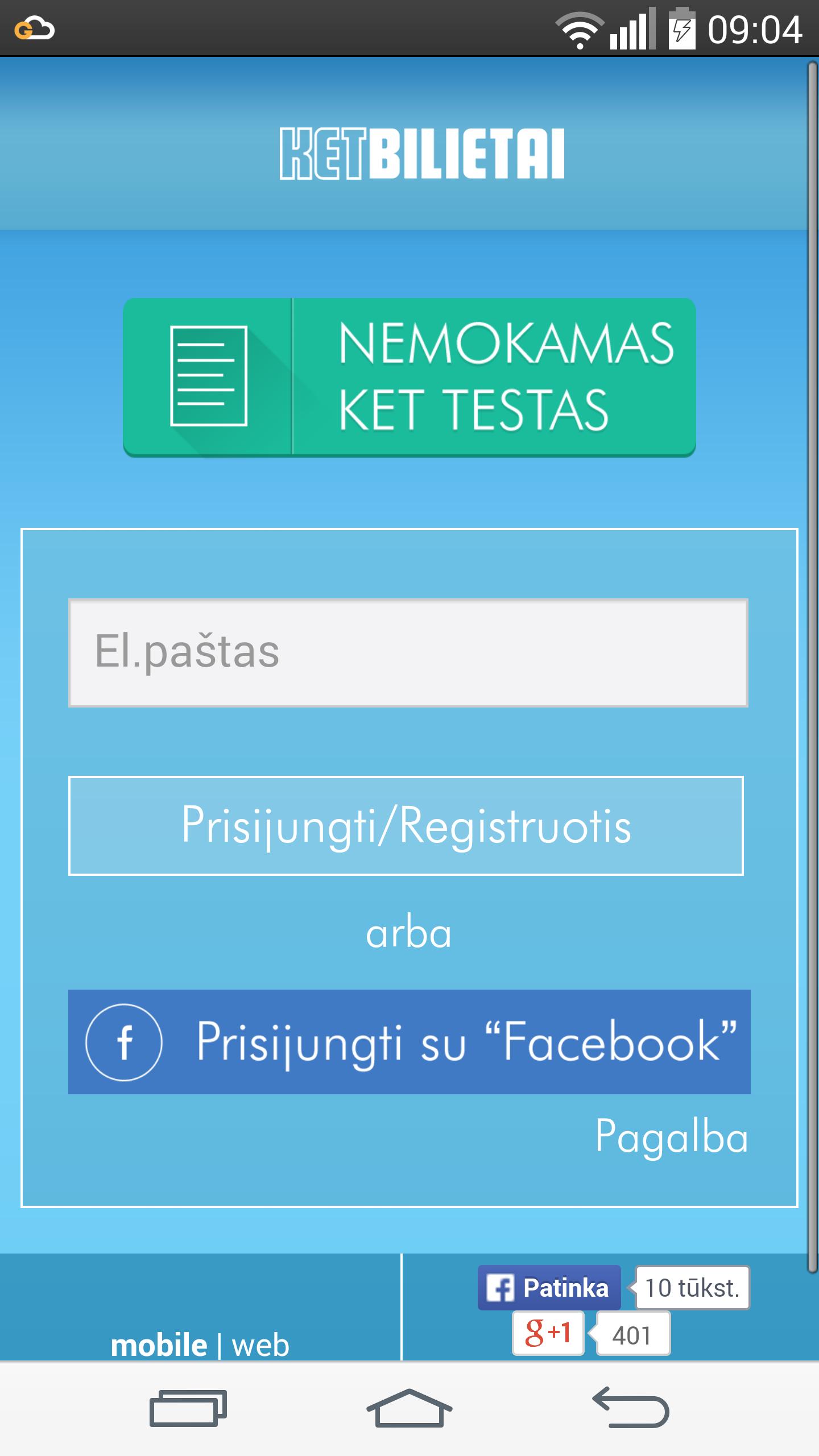 KET bilietai ir testai 2016