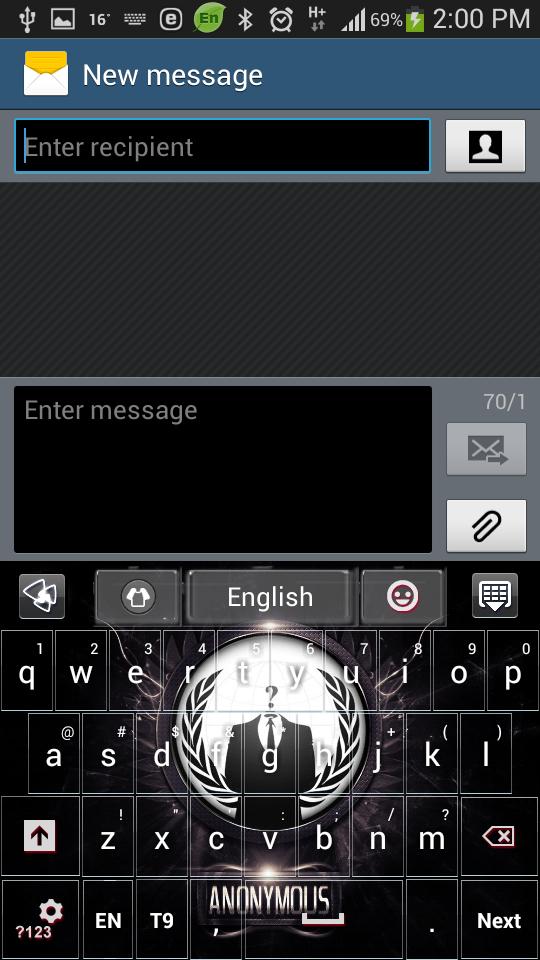 Anonymous Go Keyboard HD theme