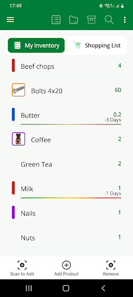 Home Inventory, Food, Shopping