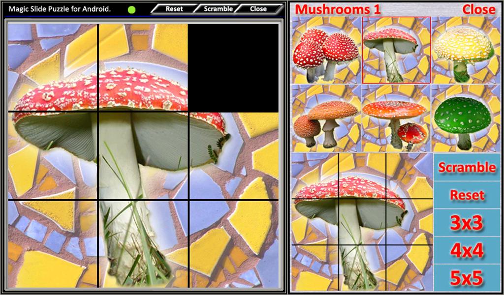 Magic Slide Puzzle Mushrooms 1