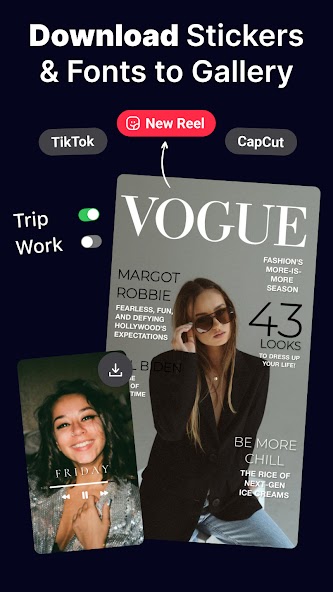 Fonts & Stickers. Add text