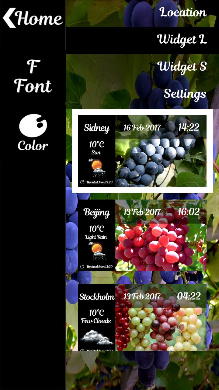 Grape Widget Clock Weather