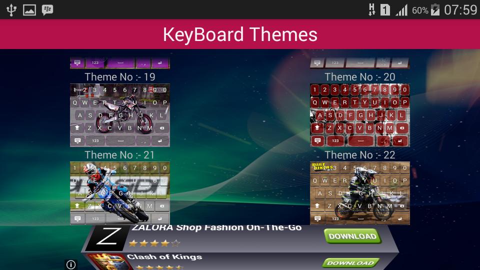 Motor Cross Keyboard Theme