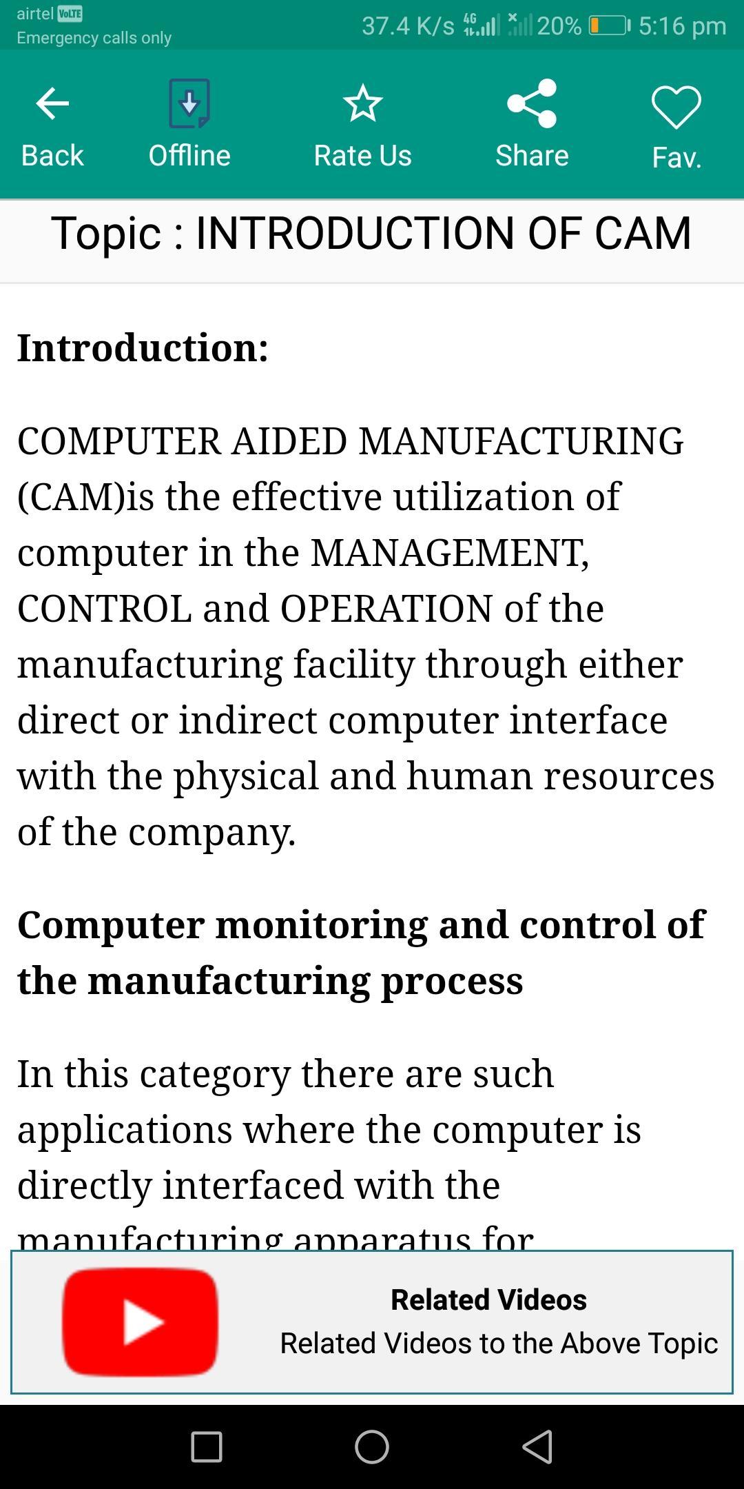 Computer Aided Manufacturing
