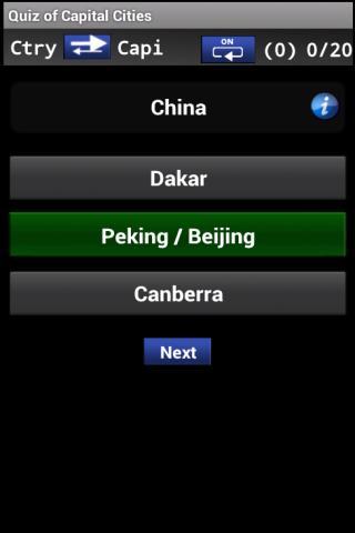 Quiz of Capital Cities