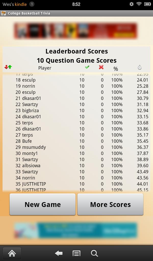 College Basketball Trivia