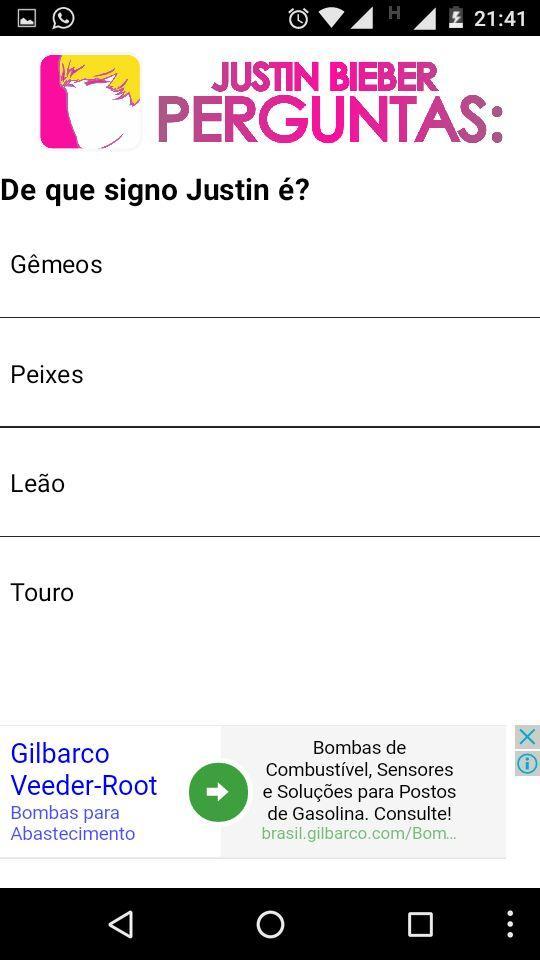 Quiz do Justin