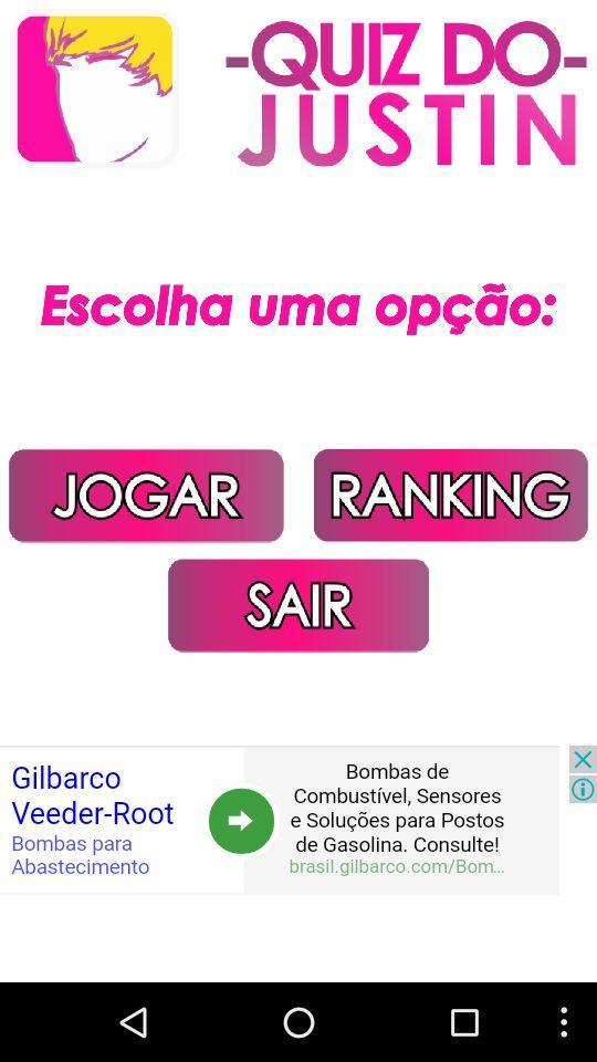 Quiz do Justin